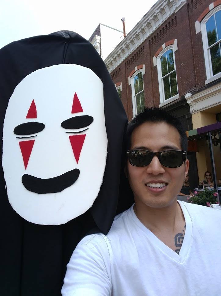 Selfie with a No-Face character in Market Square